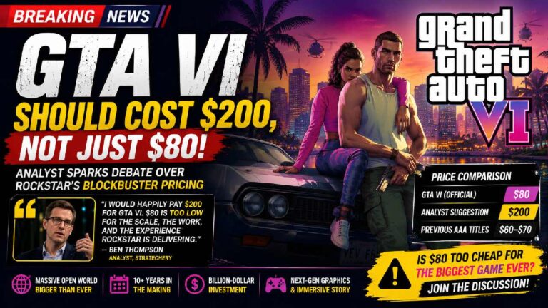 Analyst Says GTA VI Should Cost $200, Calling the $80 Price Surprisingly Too Low