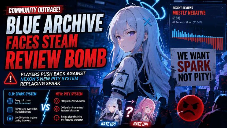 Blue Archive Faces Steam Review Bomb After New Pity System Replaces the Beloved Spark Mechanic
