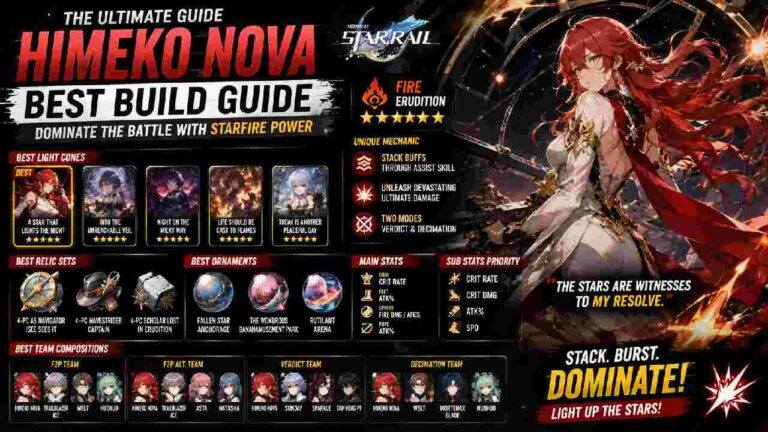 Himeko Nova Best Build in Honkai Star Rail: Light Cones, Relics, and Teams