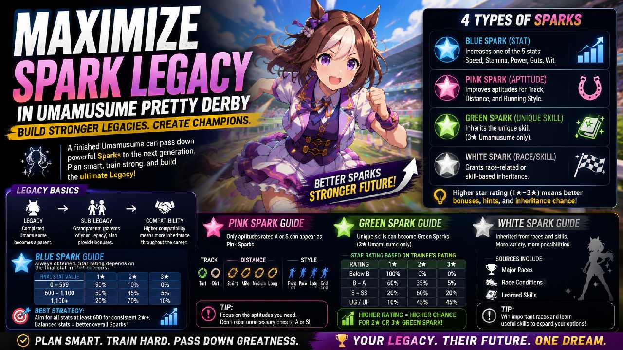 How to Maximize Spark Legacy in Umamusume Pretty Derby