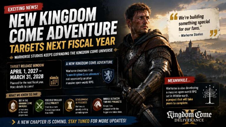 New Kingdom Come Adventure Targets Next Fiscal Year as Warhorse Expands Its Medieval World