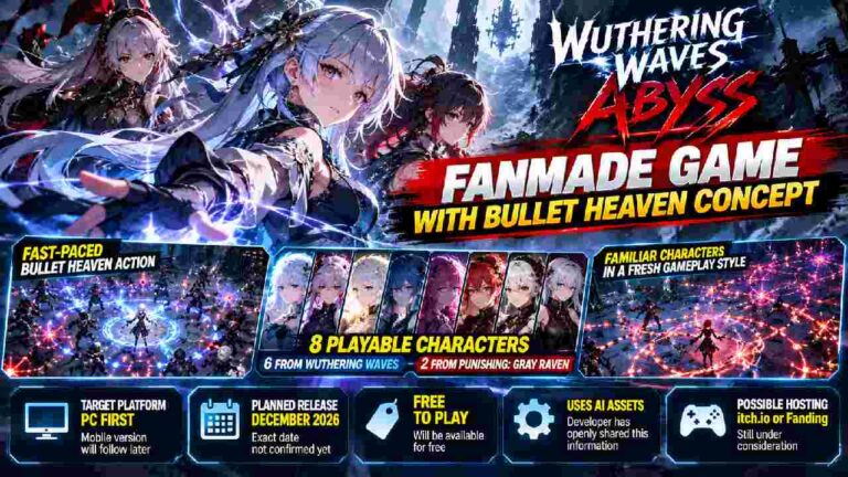 Wuthering Waves: Abyss Brings Fanmade Bullet Heaven Action to PC