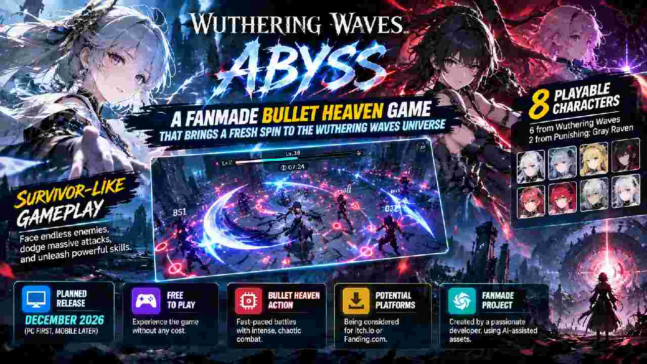 Wuthering Waves: Abyss Brings Fanmade Bullet Heaven Action to PC
